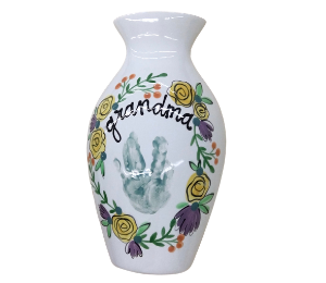 Sioux Falls Floral Handprint Vase