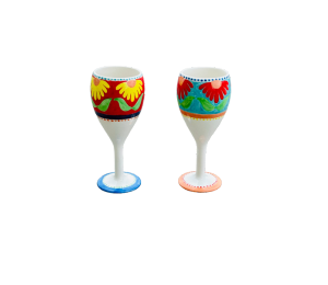 Sioux Falls Floral Wine Glass Set